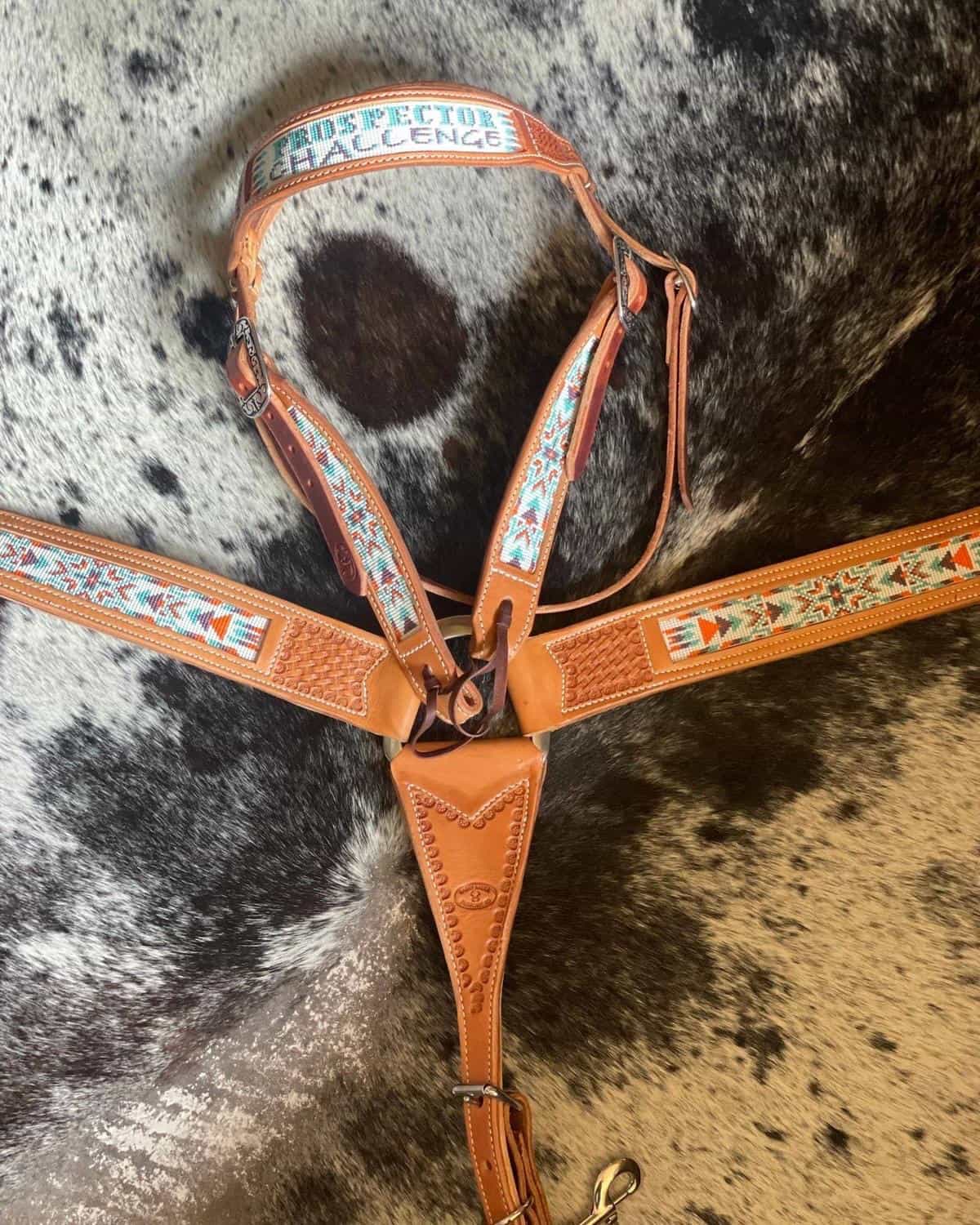 beaded headstall and breast collar